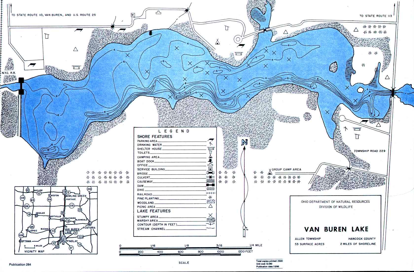 Van Buren Lake Fishing Map | Northwest Ohio Fishing