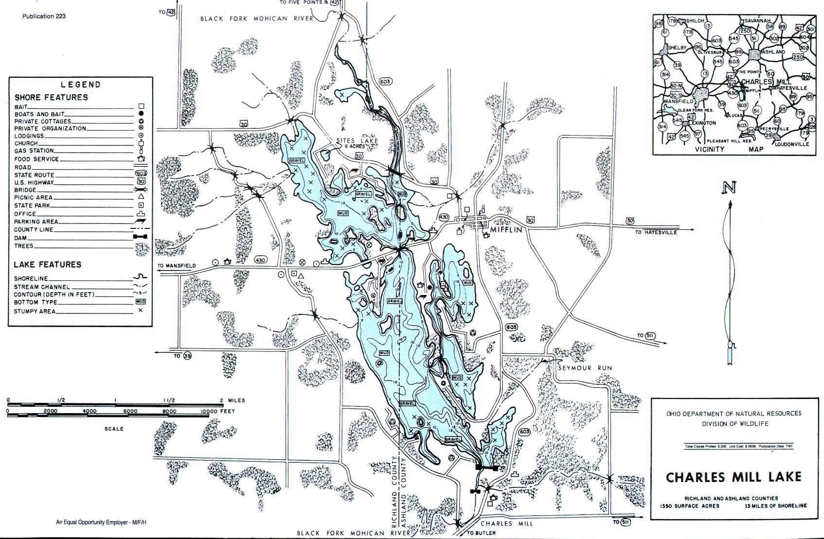 Charles Mill Lake Fishing Map | Northeast Ohio Fishing