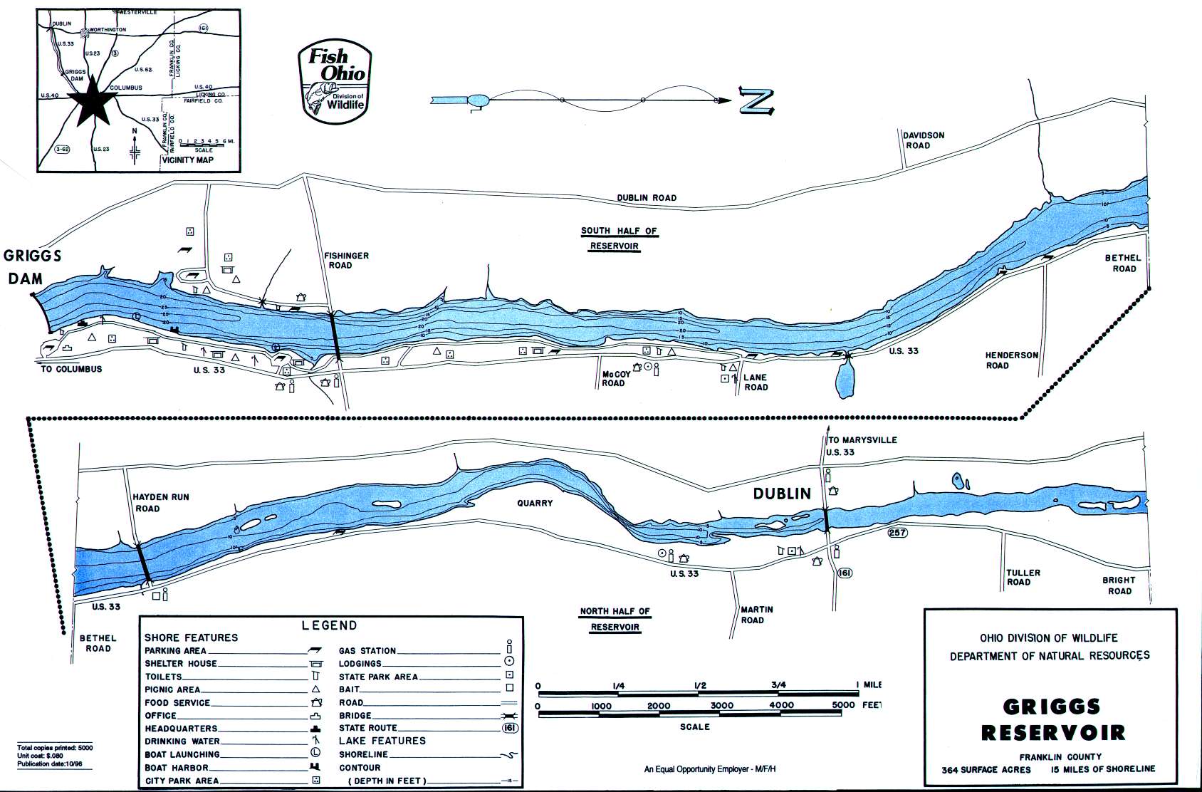 Griggs Reservoir Fishing Map | Central Ohio Fishing