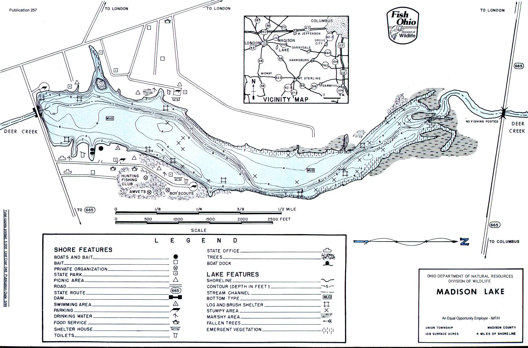 Madison Lake Fishing Map | Central Ohio Fishing