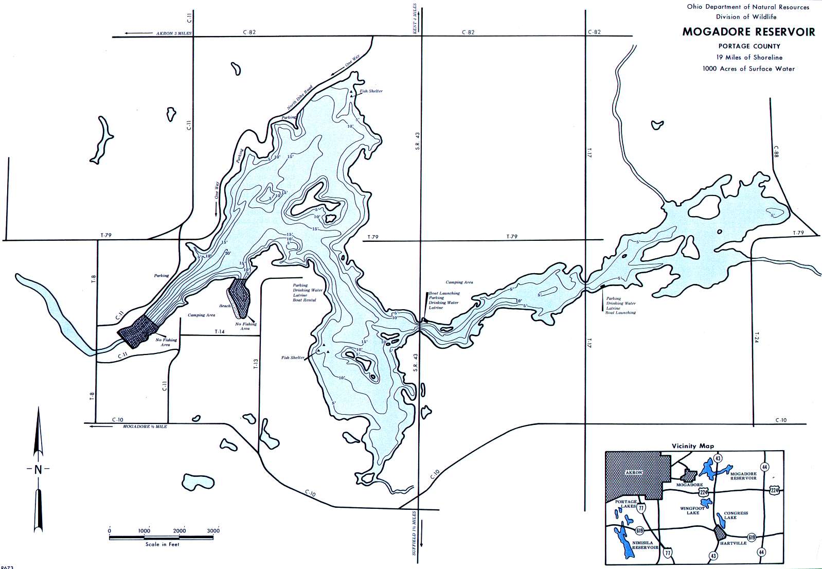 Mogadore Reservoir Fishing Map | Northeast Ohio Fishing