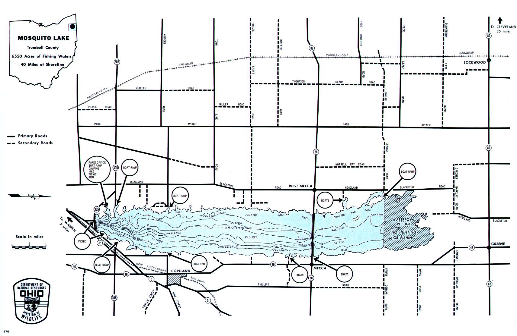 Mosquito Creek Lake Fishing Map | Northeast Ohio Fishing