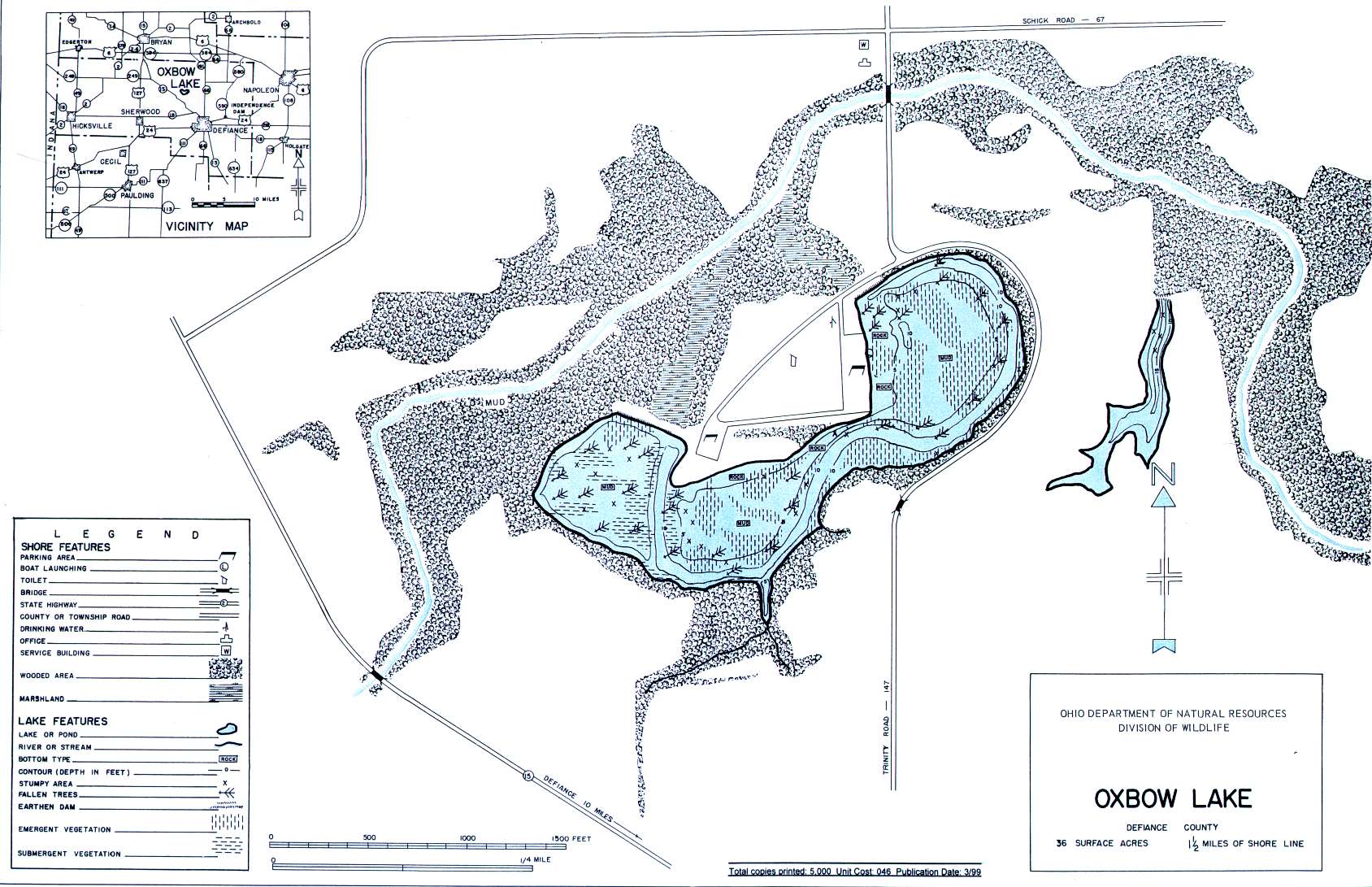 Oxbow Lake Fishing Map | Northwest Ohio Fishing